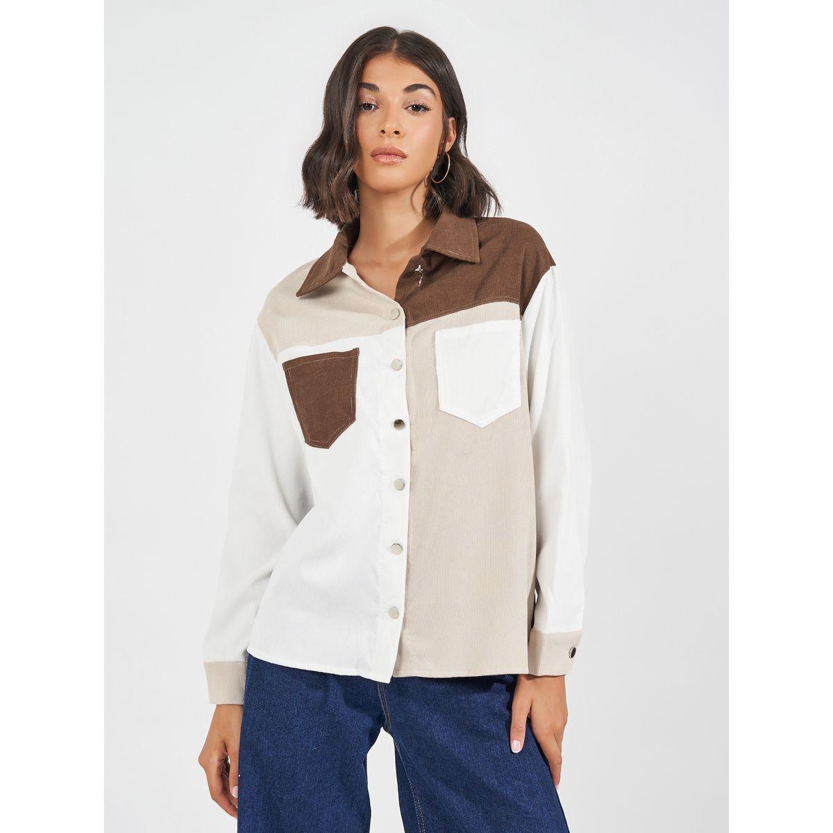 Styli Elevate Color Block Button Front Corduroy Shirt-women-clothing-shirtsandblouses-shirts-image-3