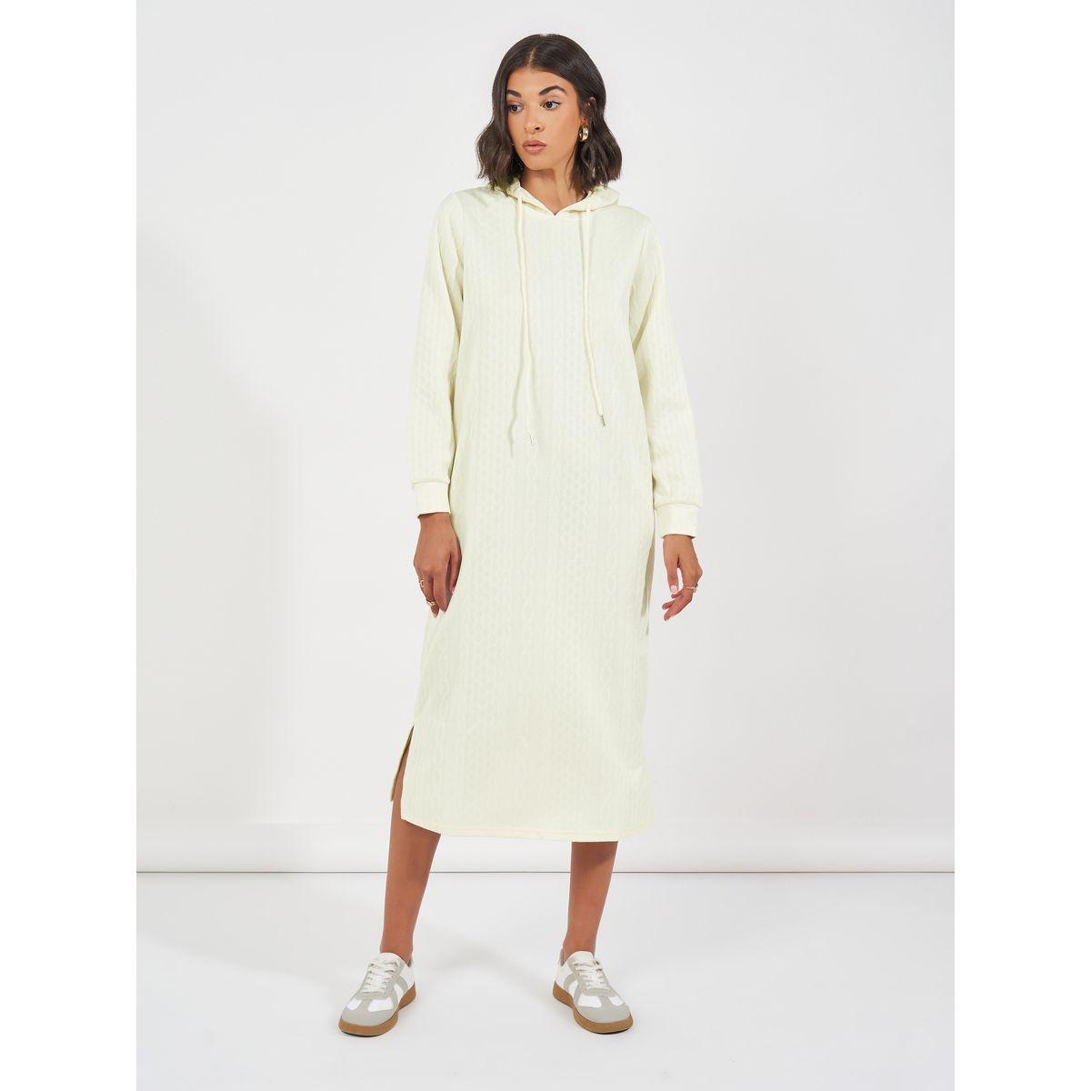 Styli Elevate Cable Knit Hooded Midi Dress-women-clothing-dresses-image-1