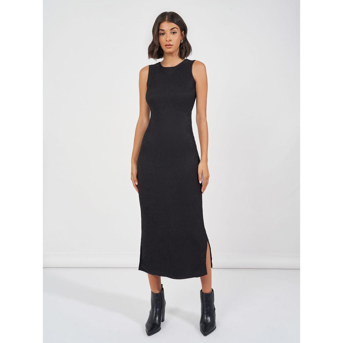 Styli Elevate Textured Midi Dress & Open Front Kimono Co-Ords-women-clothing-coordsets-image-6