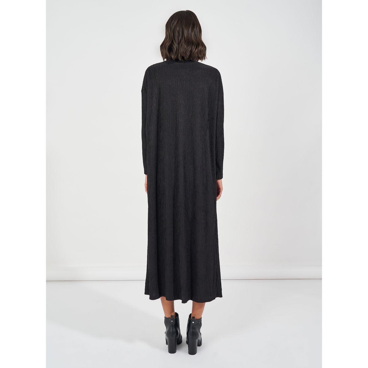 Styli Elevate Textured Midi Dress & Open Front Kimono Co-Ords-women-clothing-coordsets-image-7