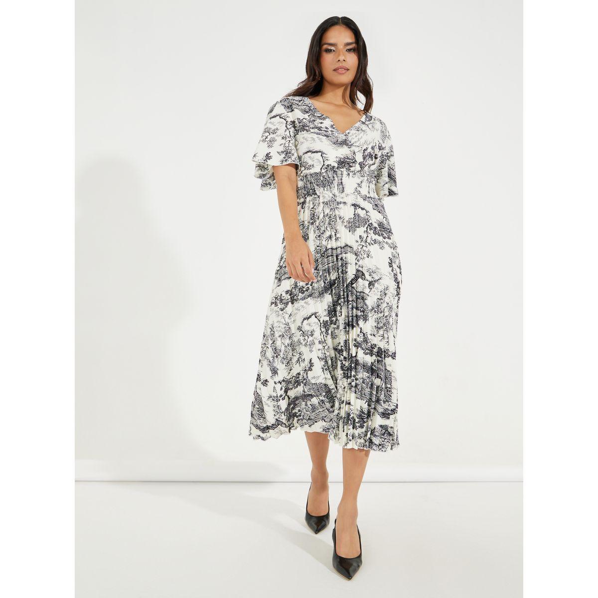 فستان ميدي مطبع بالكامل مع أكمام قصيرة-women-clothing-dresses-image-4