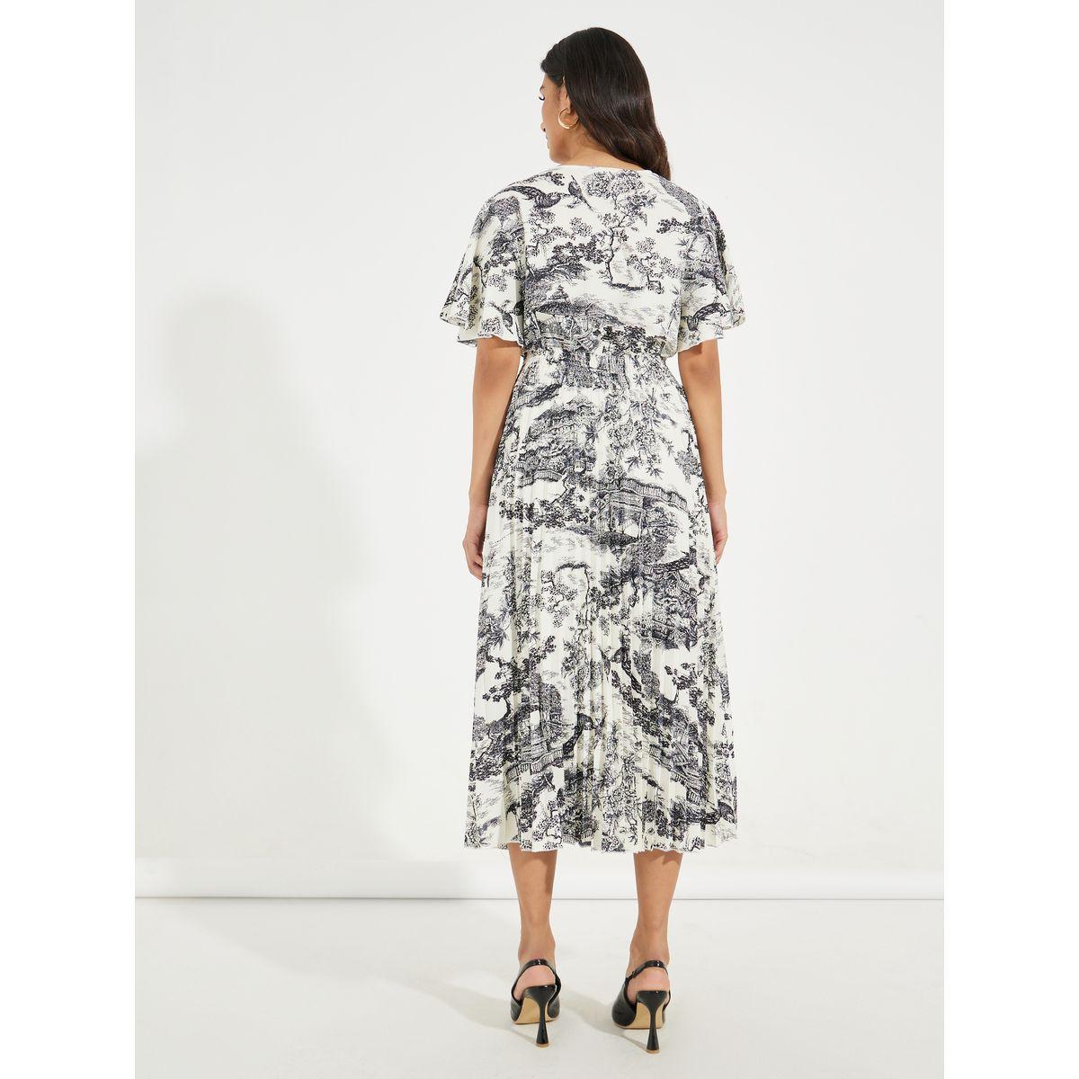 Styli All Over Print Pleated A-Line Midi Dress-women-clothing-dresses-image-6