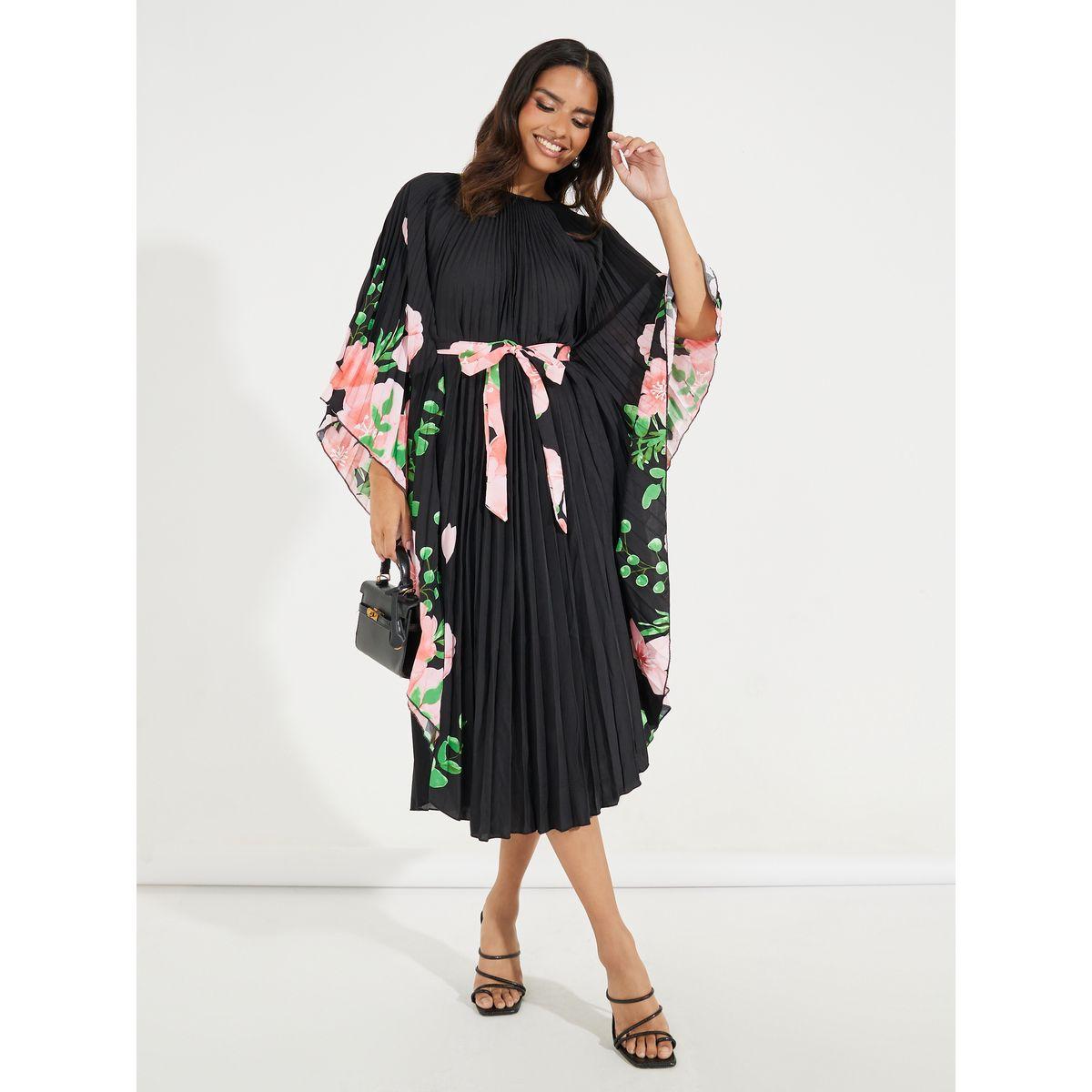 فستان ميدي مطبع بزهور مع كسرات-women-clothing-dresses-image-4