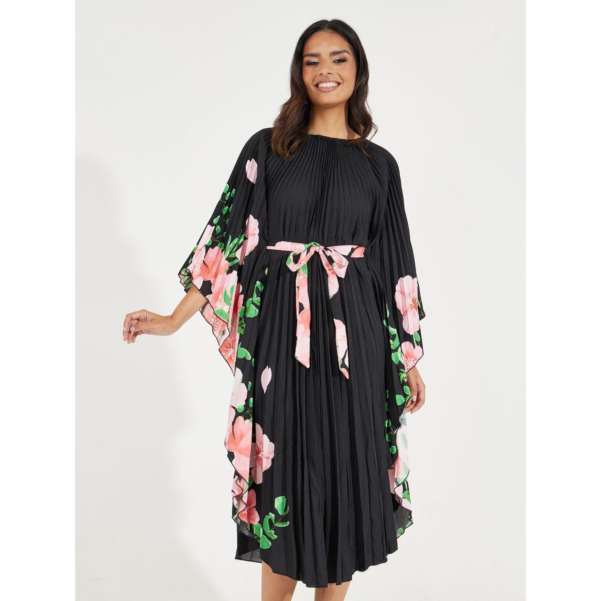 فستان ميدي مطبع بزهور مع كسرات-women-clothing-dresses-image-5