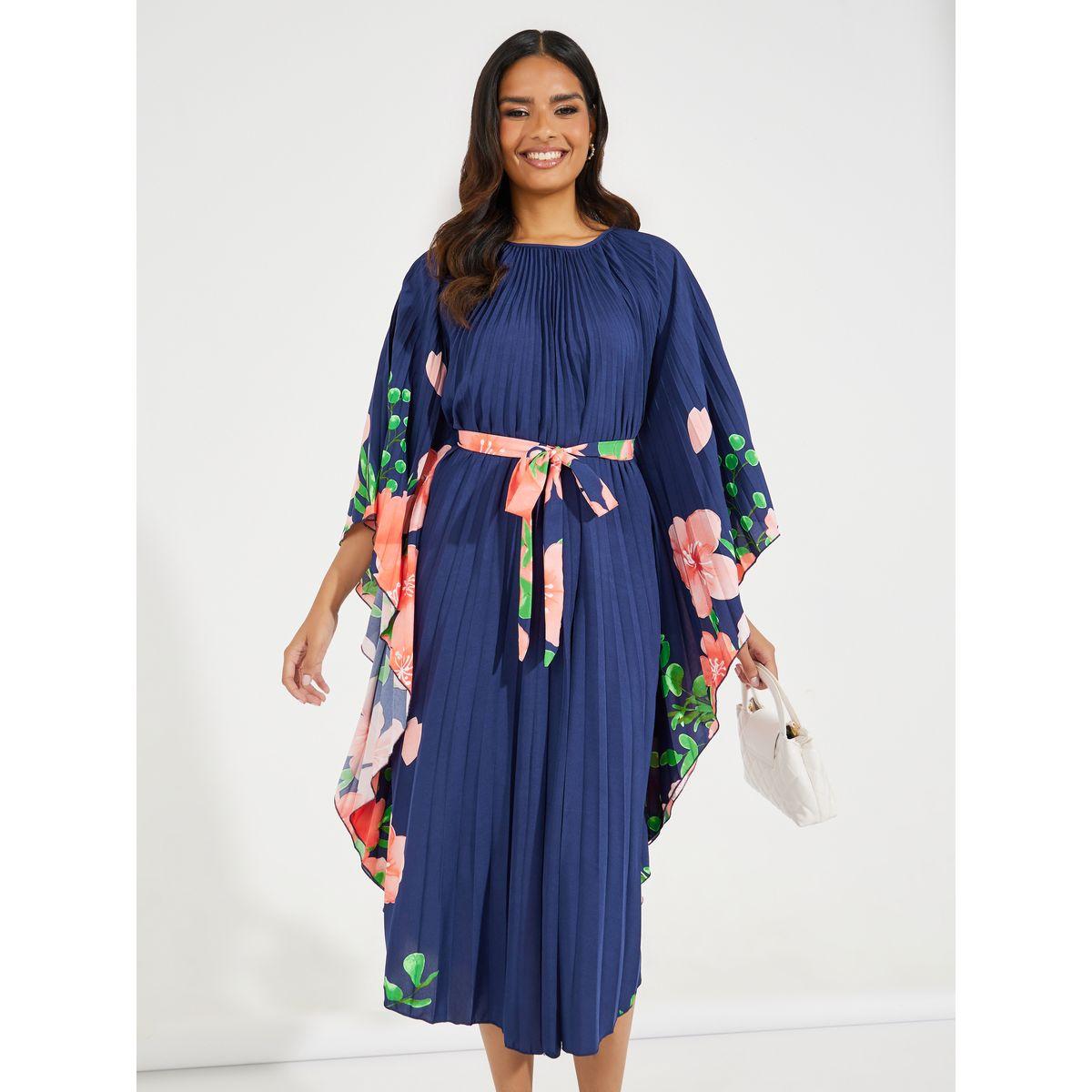 فستان ميدي مطبع بزهور مع كسرات-women-clothing-dresses-image-3