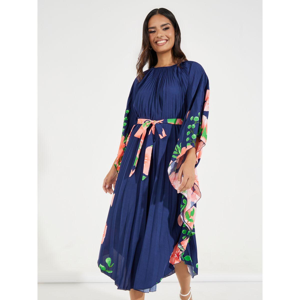 فستان ميدي مطبع بزهور مع كسرات-women-clothing-dresses-image-6