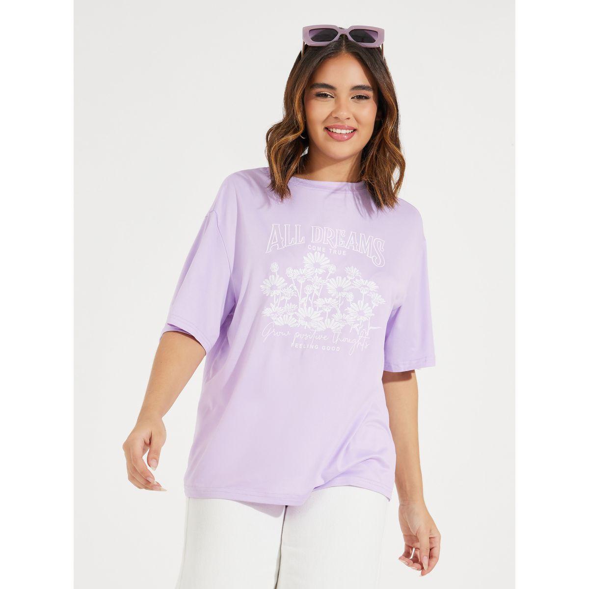 Styli Oversized Slogan Graphic Print T-Shirt-women-clothing-tshirts-image-1