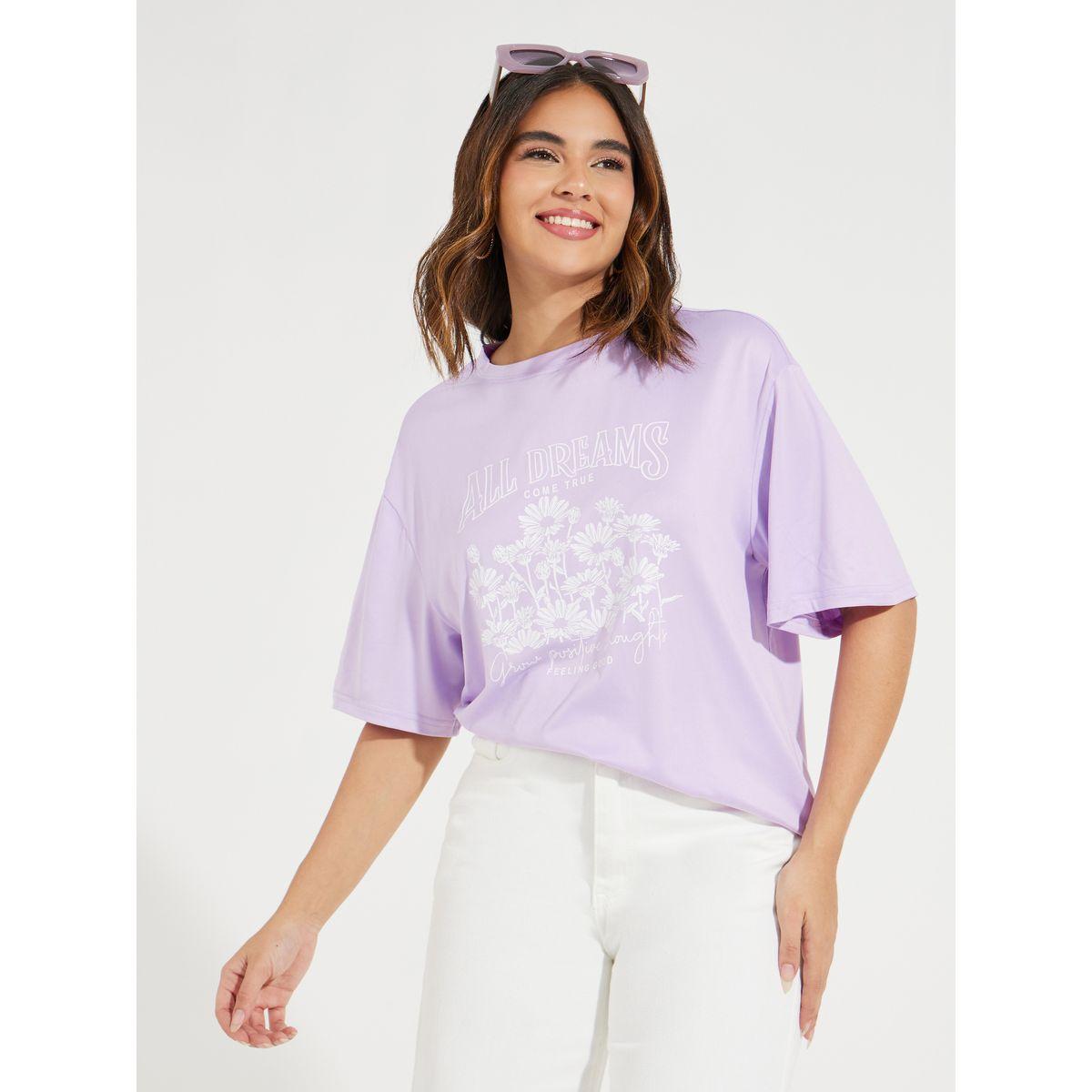 Styli Oversized Slogan Graphic Print T-Shirt-women-clothing-tshirts-image-2
