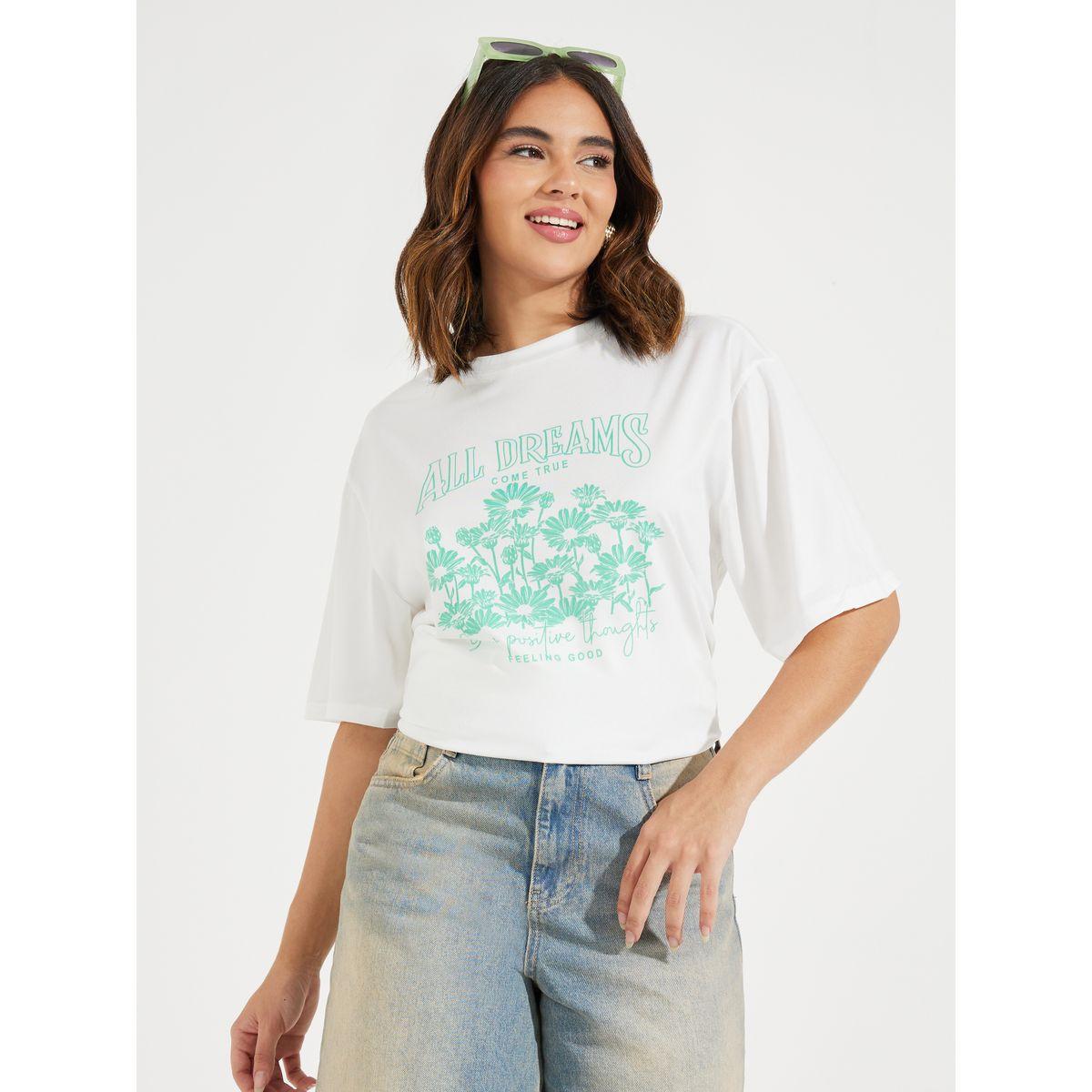 تيشيرت فضفاض مطبع بطبعة جرافيك-women-clothing-tshirts-image-2