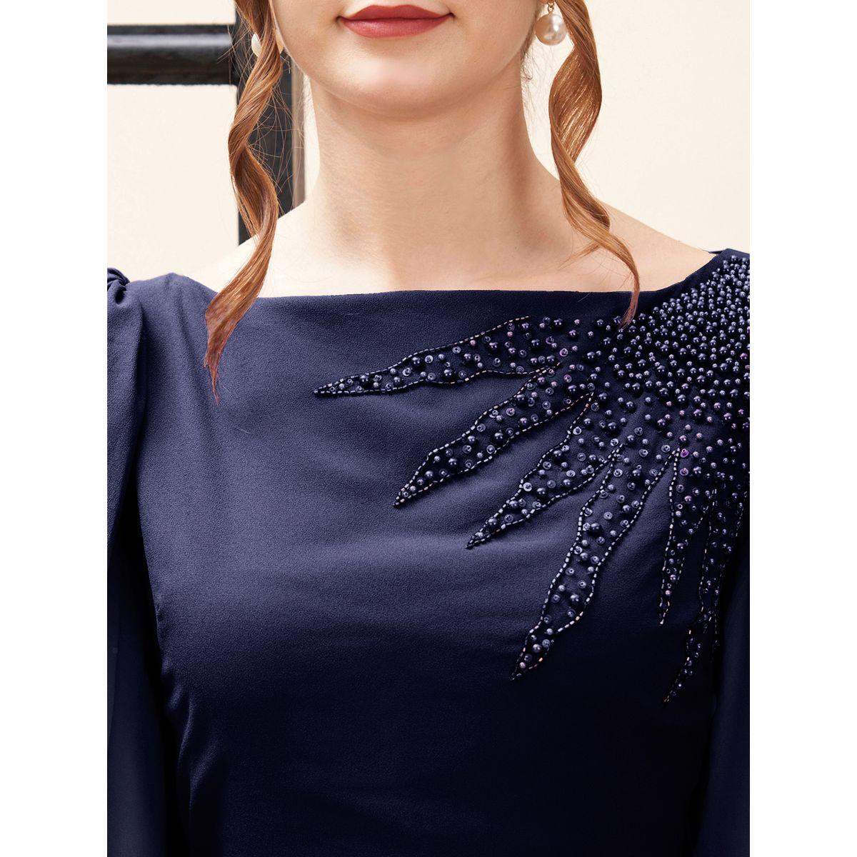 Mish X Styli  Beaded Embellished Boat Neck Draped Maxi Dress-women-clothing-dresses-image-2