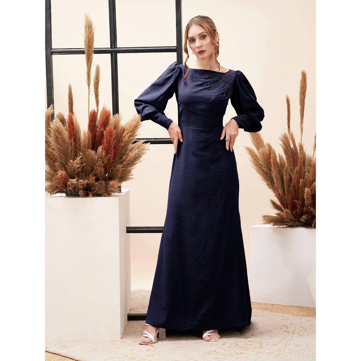 Mish X Styli  Beaded Embellished Boat Neck Draped Maxi Dress-women-clothing-dresses-image-3
