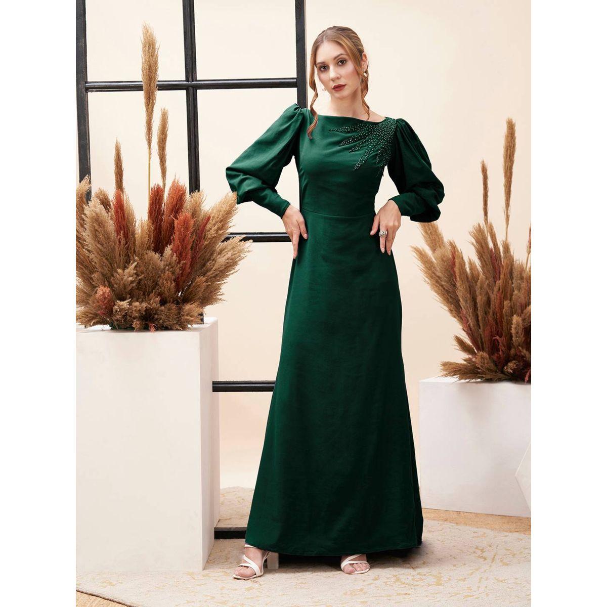 Mish X Styli  Beaded Embellished Boat Neck Draped Maxi Dress-women-clothing-dresses-image-2