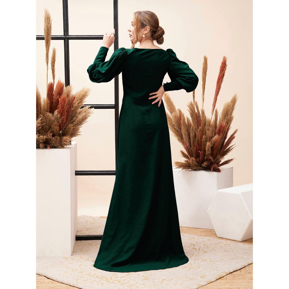 فستان طويل منمق بالخرز مع ياقة بنمط قارب ميش × ستايلي-women-clothing-dresses-image-4