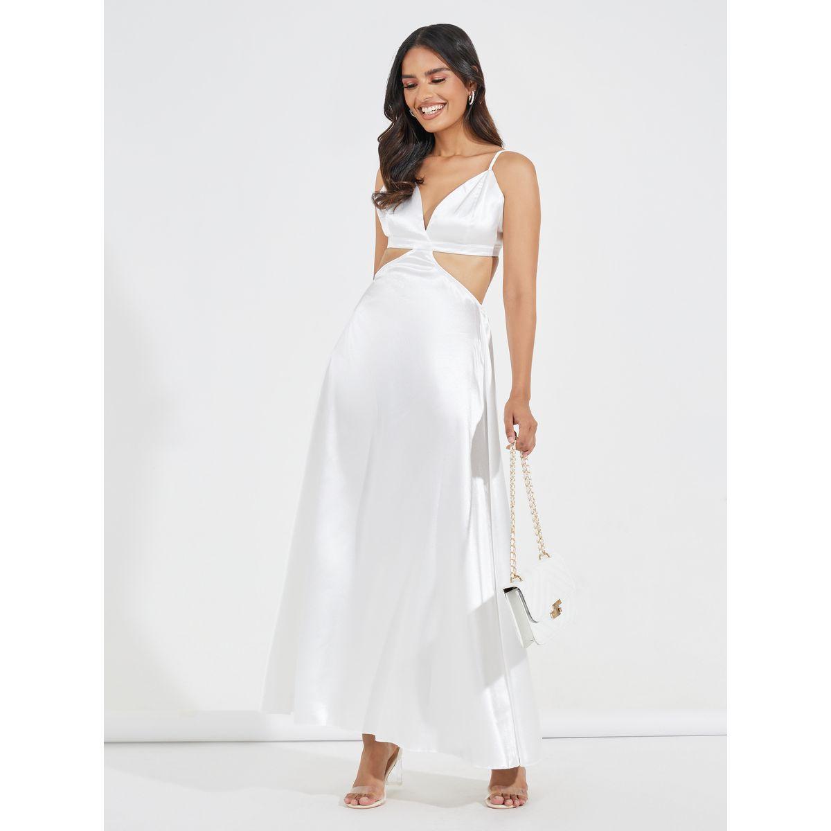 Causey X Styli  Satin Plunge Neck Cut-Out Detail Maxi Dress-women-clothing-dresses-image-1