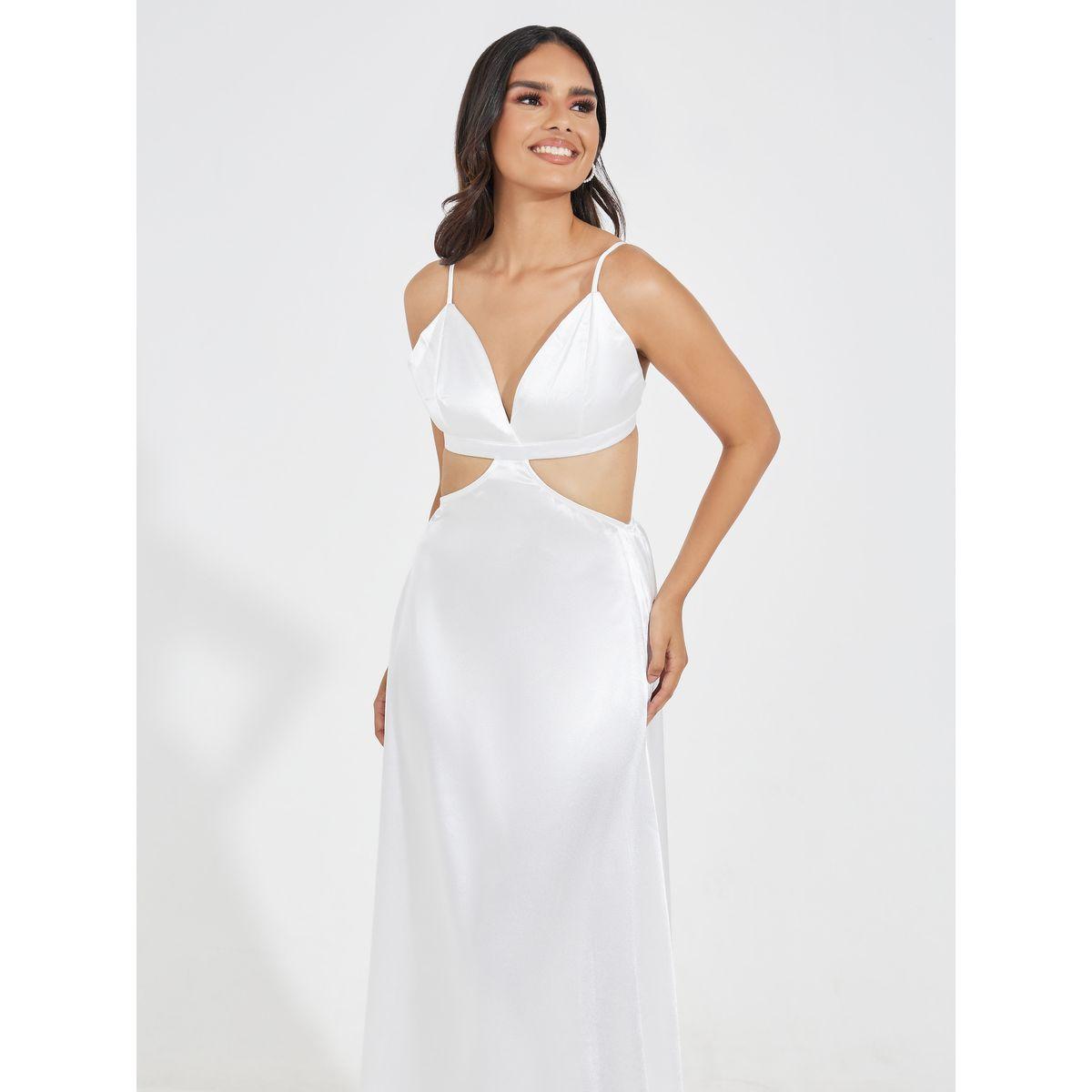 فستان ساتان طويل بياقة عميقة وفتحات كوزي × ستايلي-women-clothing-dresses-image-2