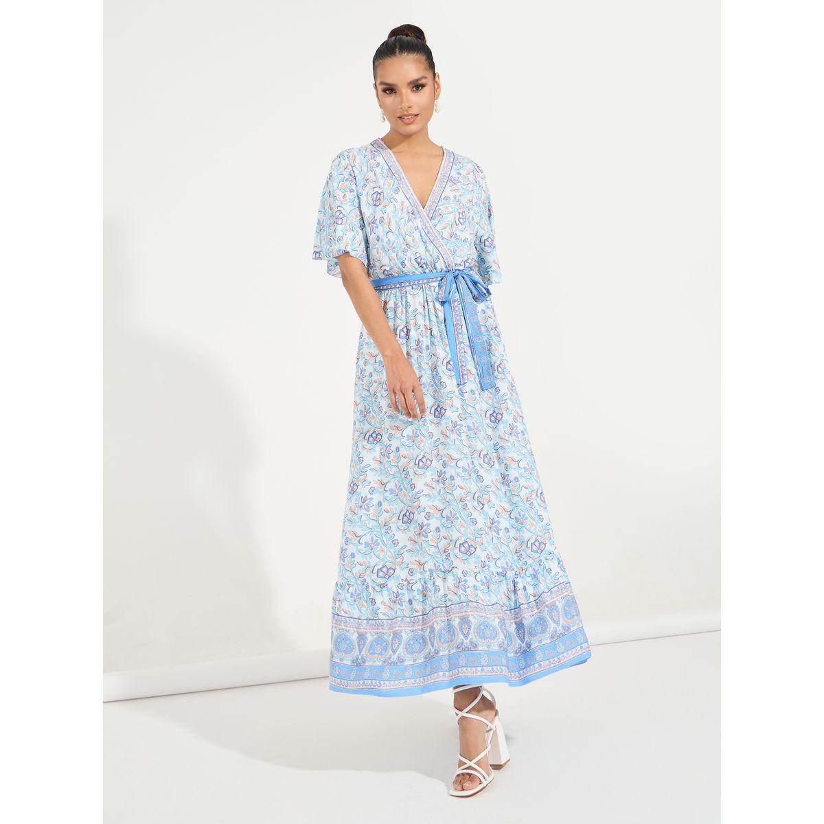 فستان طويل مطبع بزهور مع حافة واسعة كوزي × ستايلي-women-clothing-dresses-image-4