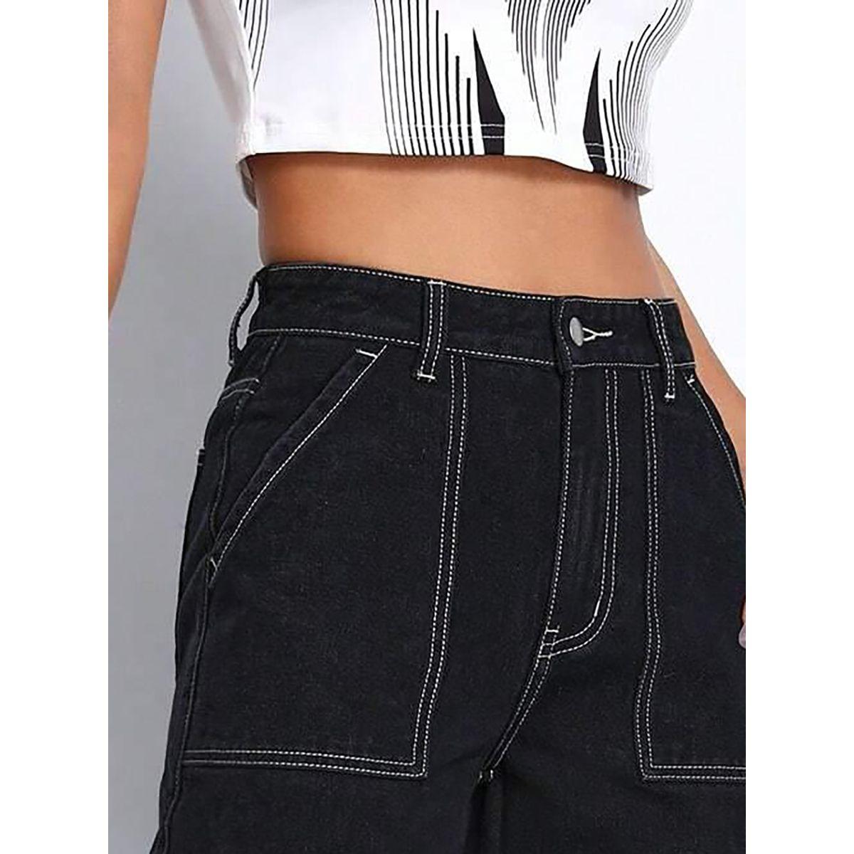 Kotty X Styli  Solid High Rise Cargo Jeans-women-clothing-bottoms-jeans-image-6