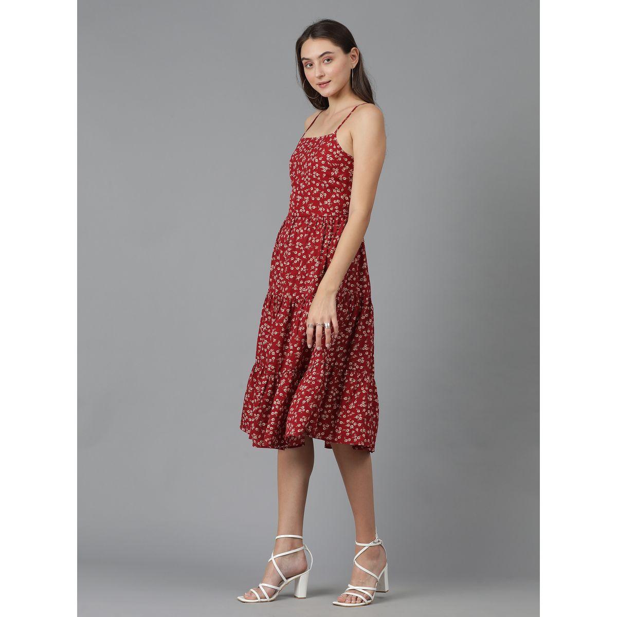 فستان بطول الركبة مع كسرات واربطة كوتي × ستايلي-women-clothing-dresses-image-3