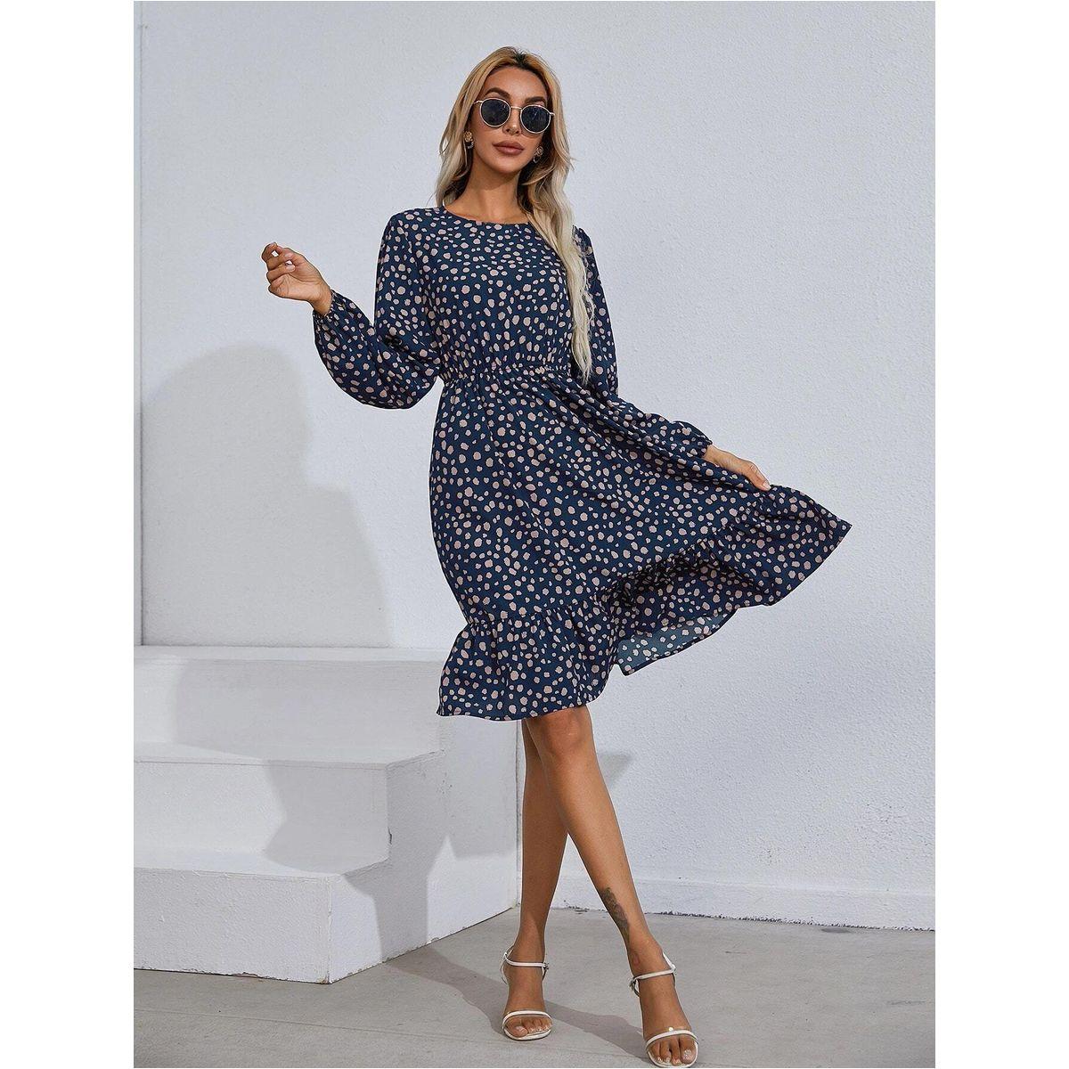 فستان بطول الركبة مع اكمام طويلة كوتي × ستايلي-women-clothing-dresses-image-4