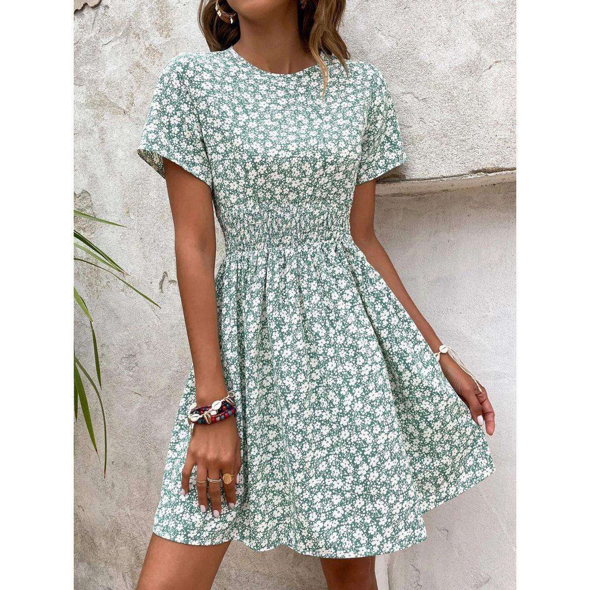 فستان قصير مطبع بزهور مع حافة واسعة كوتي × ستايلي-women-clothing-dresses-image-3