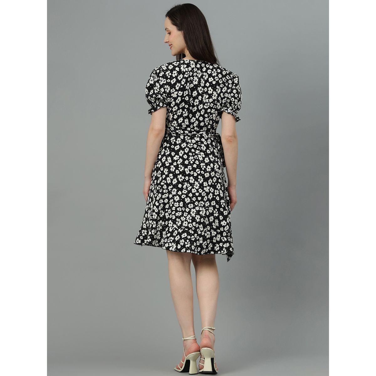 فستان قصير مطبع بزهور مع حافة واسعة كوتي × ستايلي-women-clothing-dresses-image-5