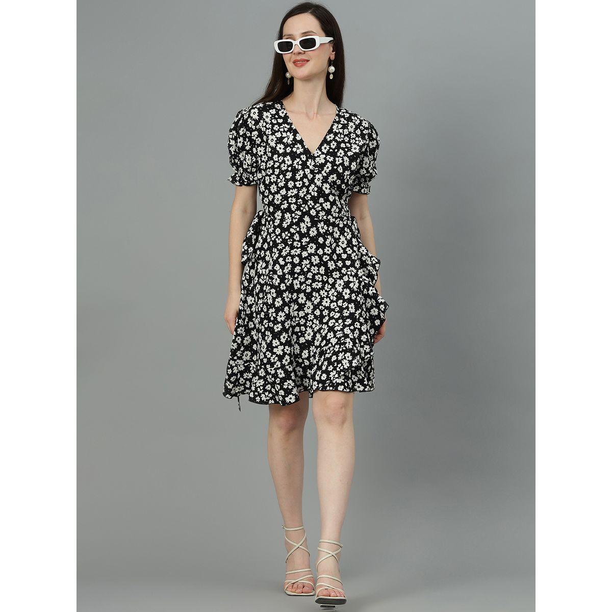 فستان قصير مطبع بزهور مع حافة واسعة كوتي × ستايلي-women-clothing-dresses-image-6