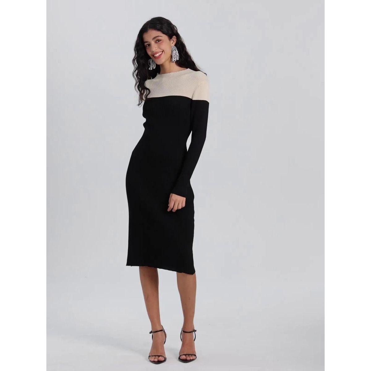 فستان بديكون ميدي مضلع بنمط كتل الالوان كوتي × ستايلي-women-clothing-dresses-image-5