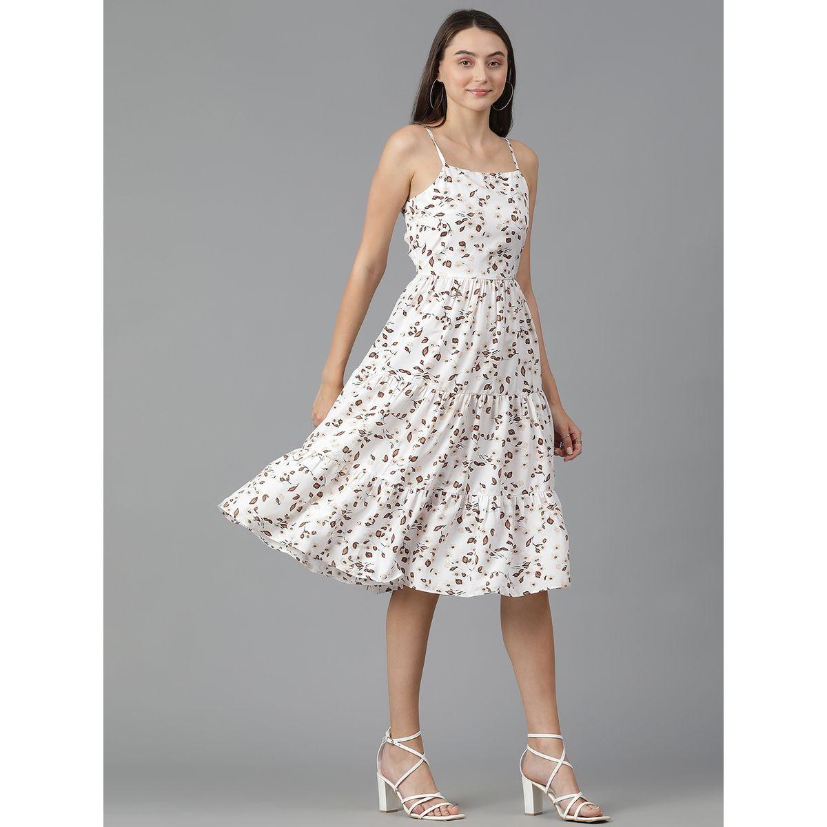 فستان ميدي بحمالات مع كسرات واربطة كوتي × ستايلي-women-clothing-dresses-image-1