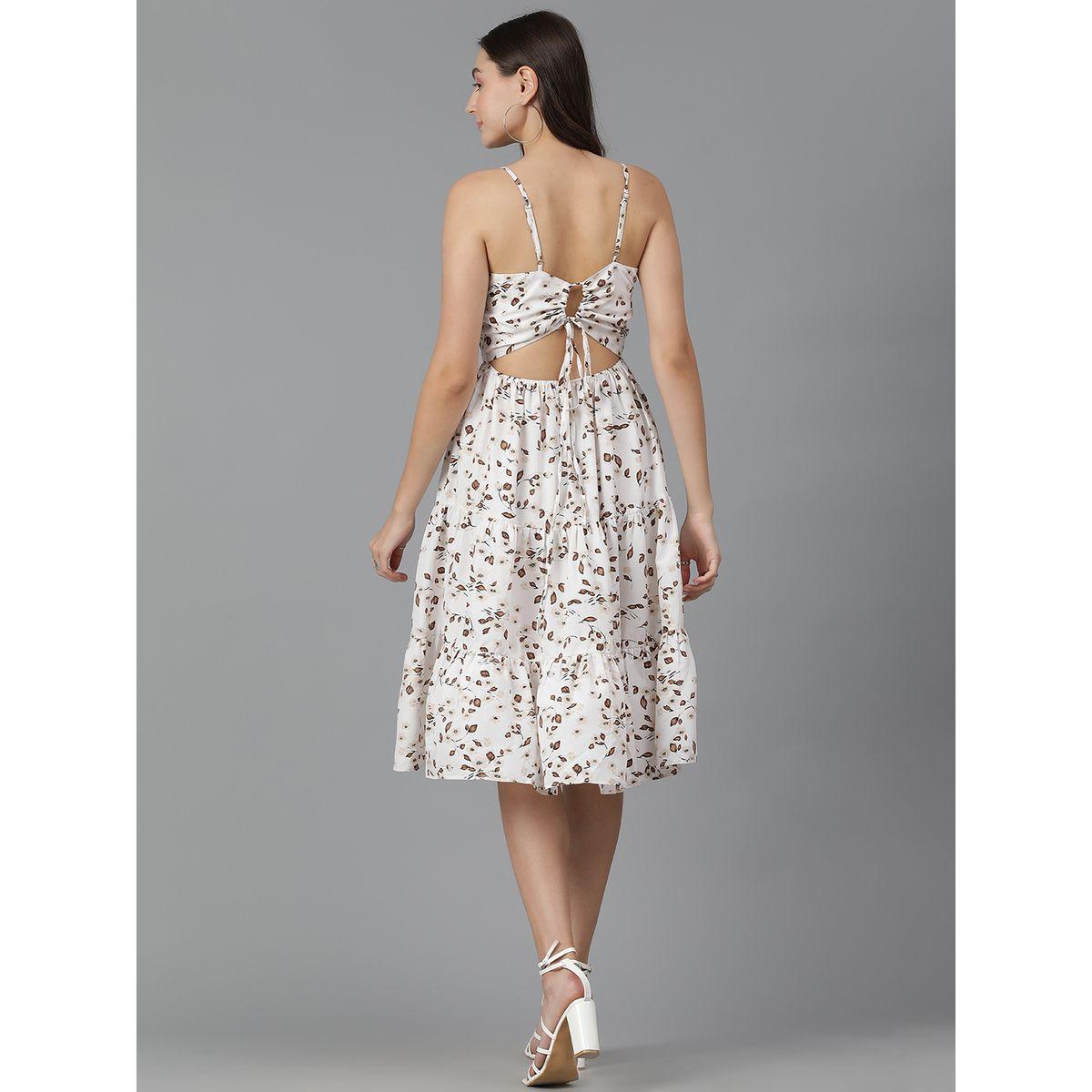 فستان ميدي بحمالات مع كسرات واربطة كوتي × ستايلي-women-clothing-dresses-image-3