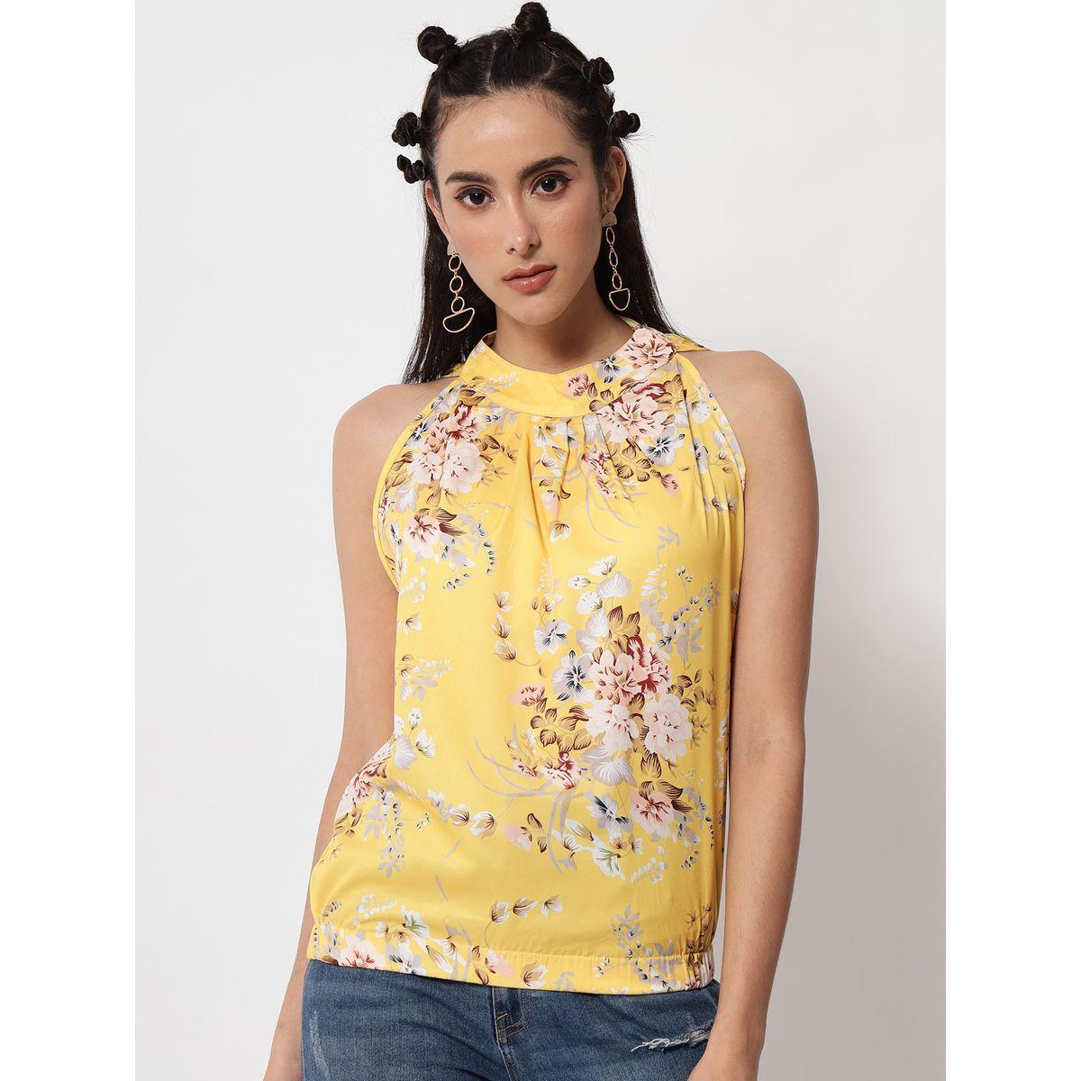 Kotty X Styli  Floral Print Halter Neck Top-women-clothing-shirtsandblouses-blouses-image-1