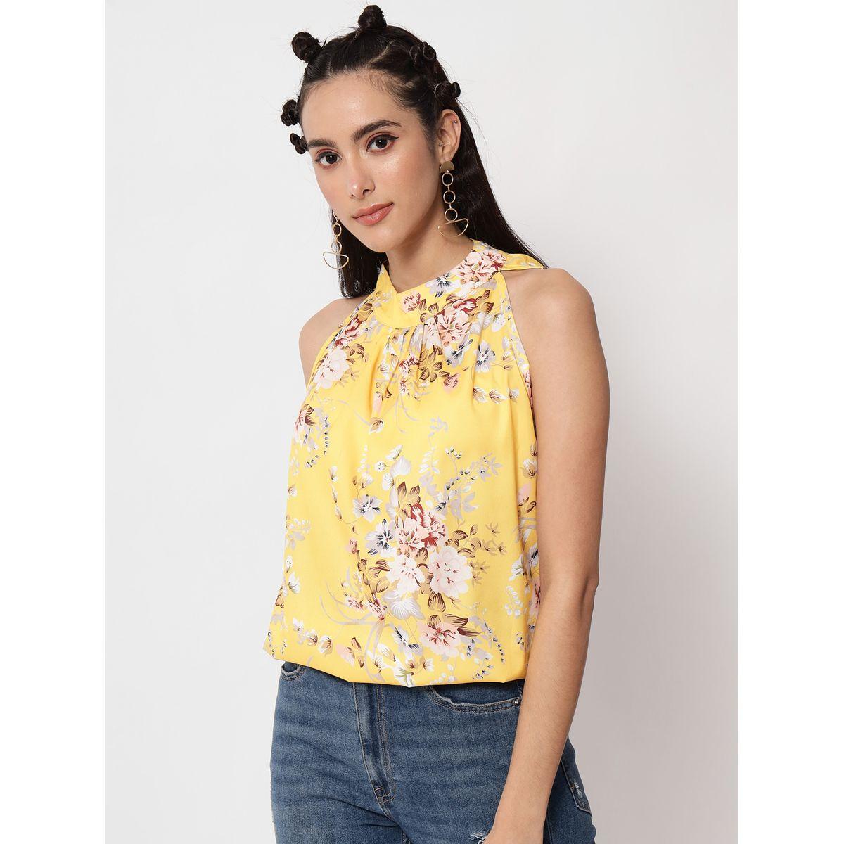 Kotty X Styli  Floral Print Halter Neck Top-women-clothing-shirtsandblouses-blouses-image-2