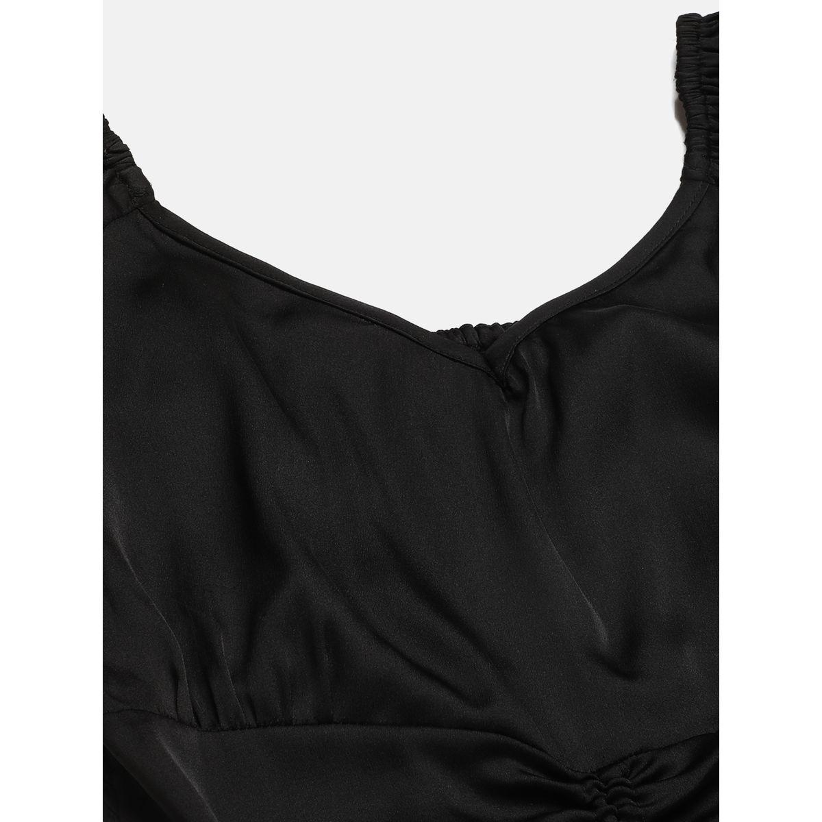 Kotty X Styli  Solid Ruched Satin Full Sleeves Top-women-clothing-shirtsandblouses-blouses-image-8