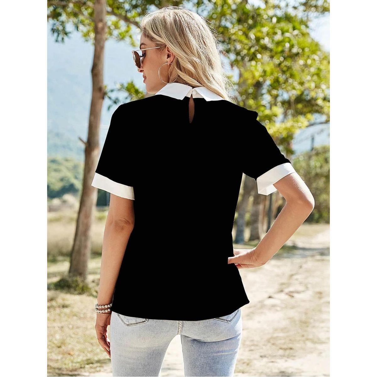 Kotty X Styli  Solid Spread Collar Neck Regular Fit Top-women-clothing-shirtsandblouses-blouses-image-5