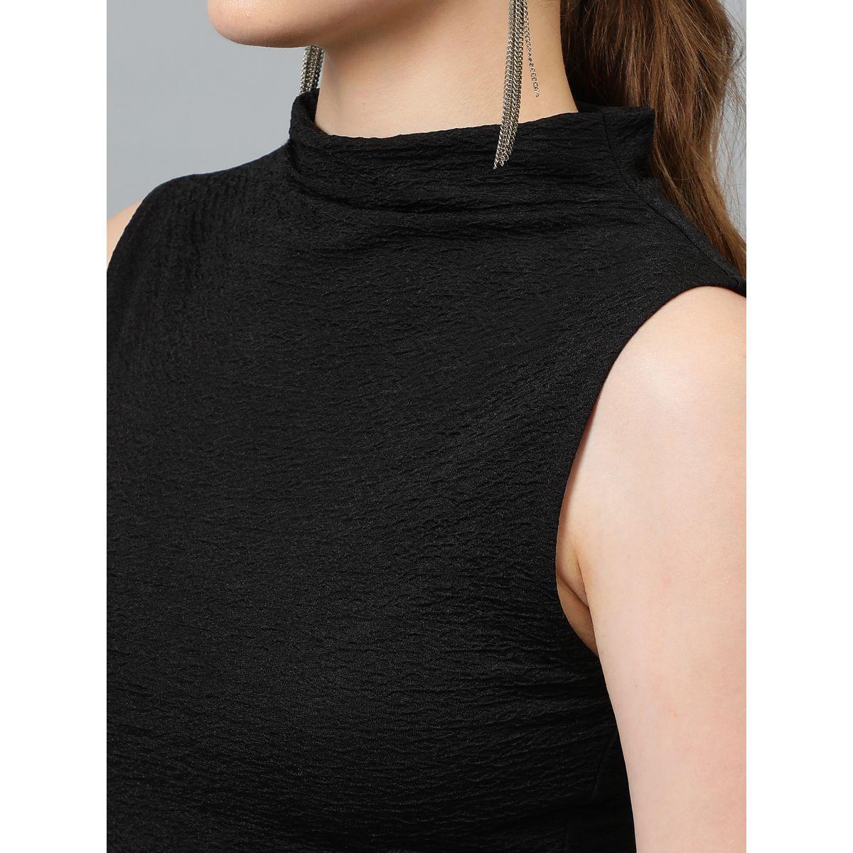 بلوزة سادة بلا اكمام وياقة عالية كوتي × ستايلي-women-clothing-shirtsandblouses-blouses-image-3