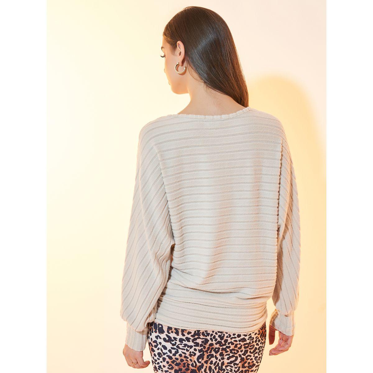 Styli Relaxed Fit Textured Knit Sweatshirt-women-winterwear-hoodiesandsweatshirts-sweatshirts-image-6