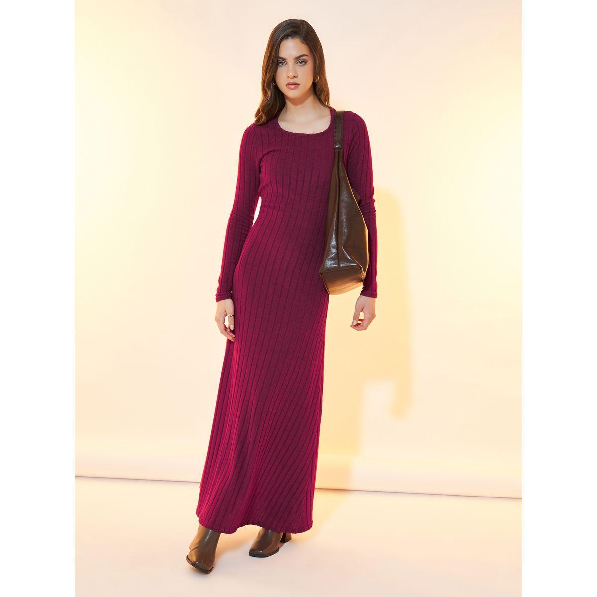 Styli Textured Knit A-Line Maxi Dress-women-clothing-dresses-image-5