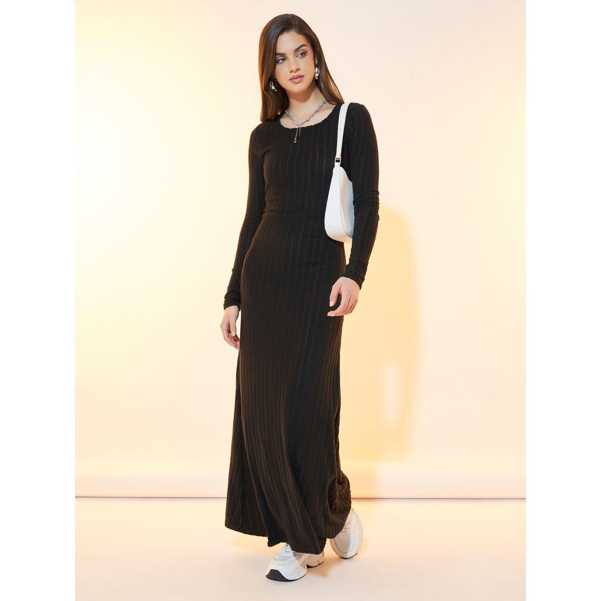 فستان طويل محبوك بتفاصيل بارزة الملمس-women-clothing-dresses-image-1