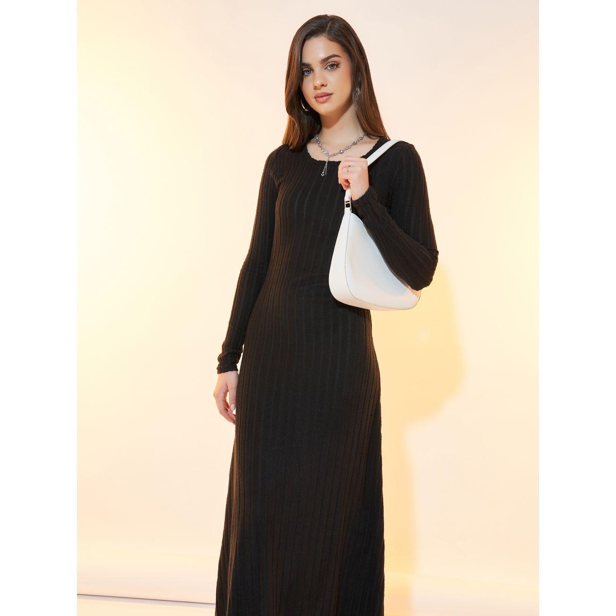 Styli Textured Knit A-Line Maxi Dress-women-clothing-dresses-image-4