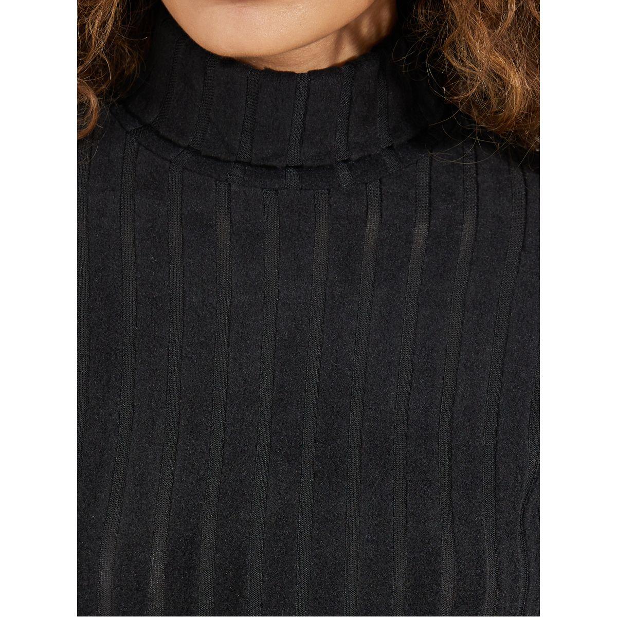فستان بديكون ميدي بياقة عالية وأكتاف منخفضة-women-clothing-dresses-image-3