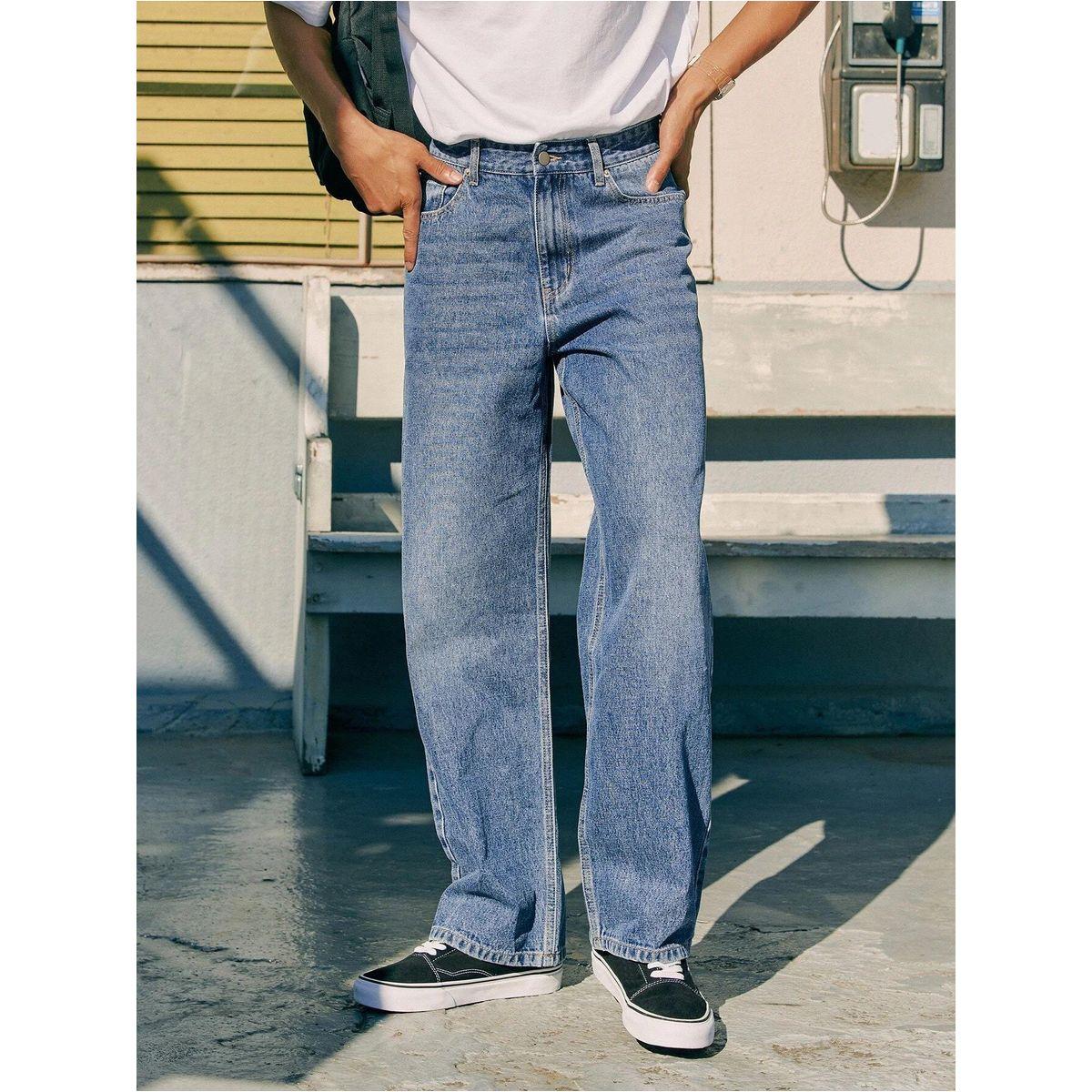 جينز بقصة مريحة مع جيوب كوتي × ستايلي-men-clothing-bottoms-jeans-image-1