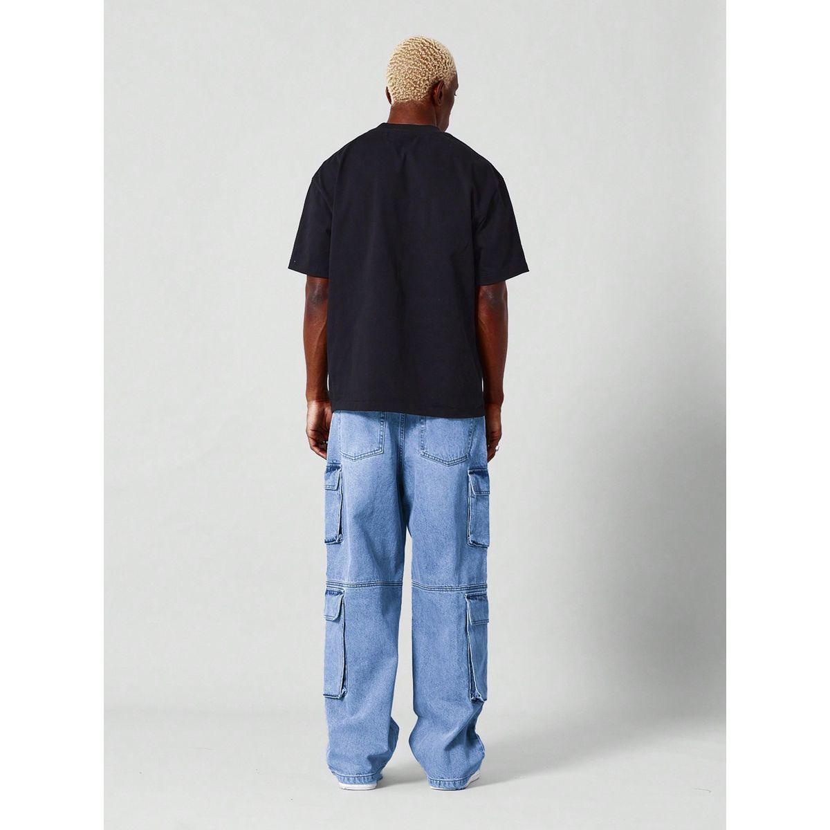 Kotty Solid Mid Rise Loose Fit Stylish Looking Cargo Jeans-men-clothing-bottoms-jeans-image-2