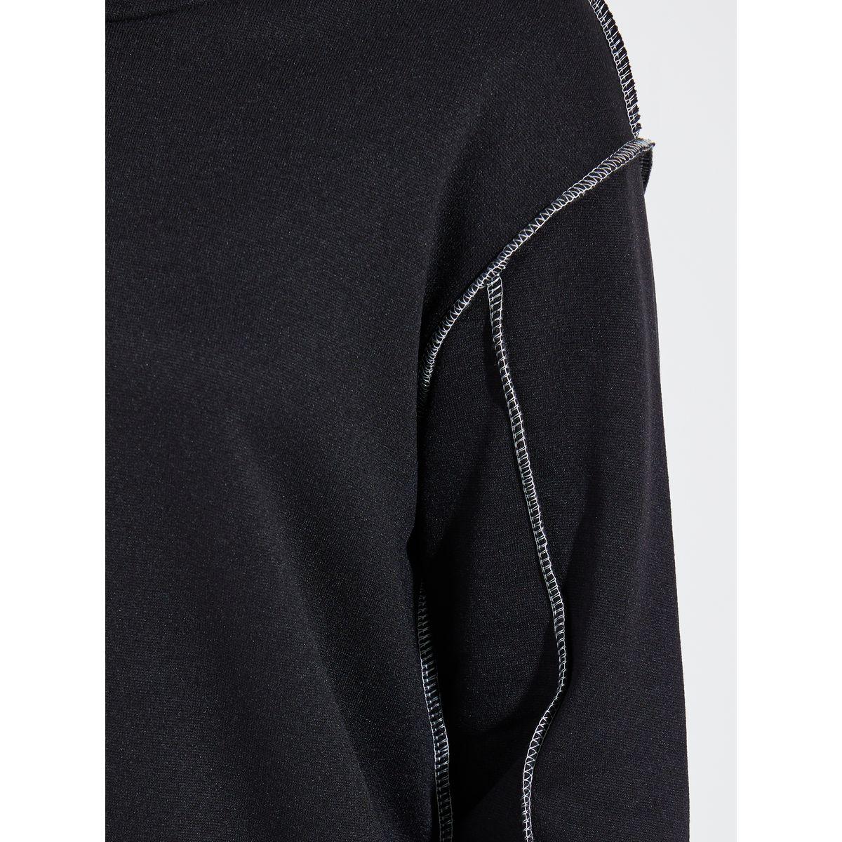 Styli Solid Stitch Detail Hoodie with Dropped Shoulder-women-clothing-hoodiesandsweatshirts-hoodies-image-3