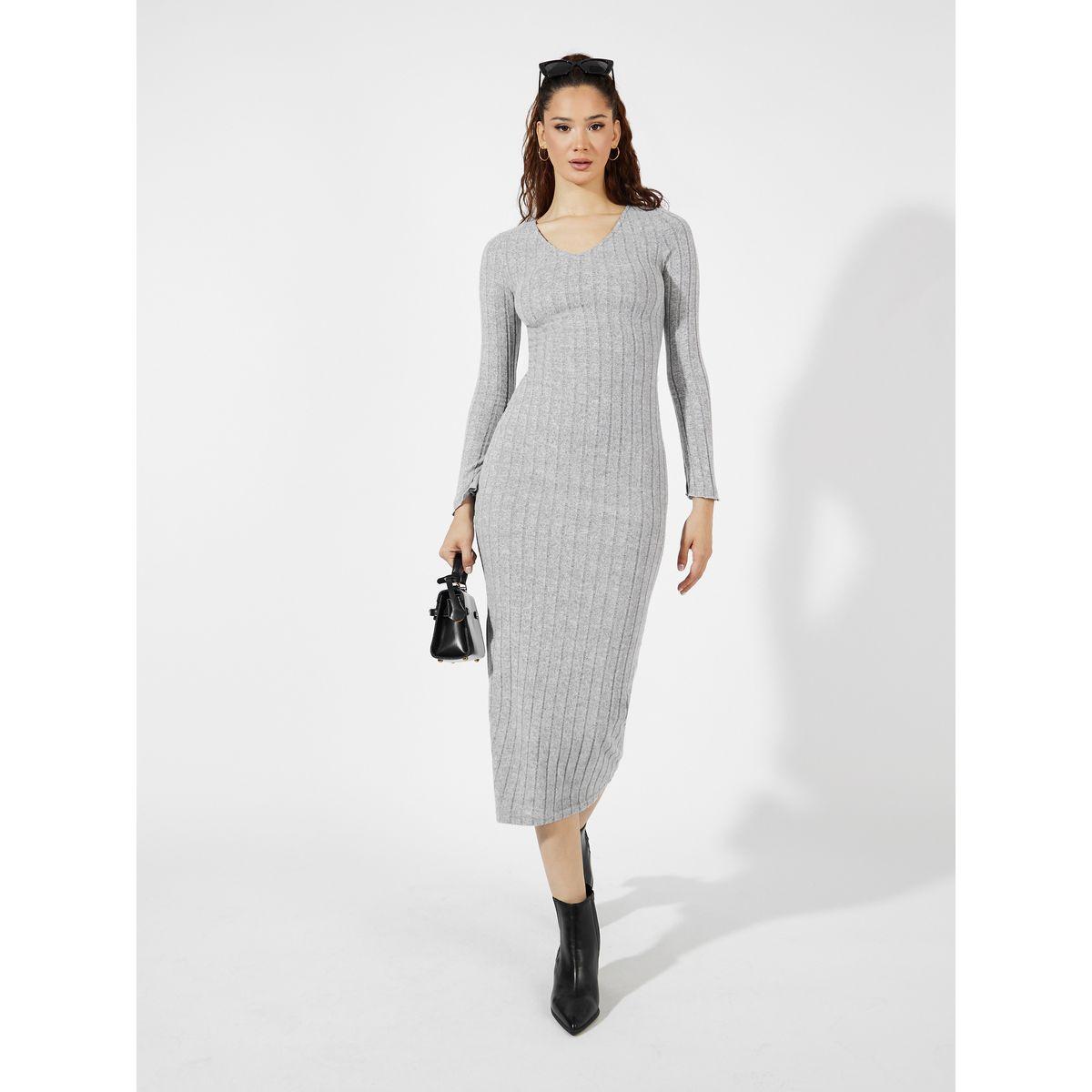 فستان ميدي ضيق بتفاصيل محبوكة-women-clothing-dresses-image-1
