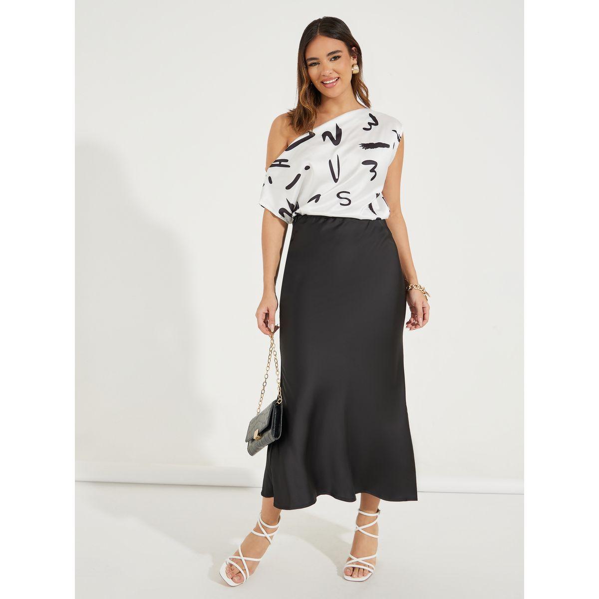 بلوزة بطبعة جرافيك وحافة غير متماثلة الطول-women-clothing-shirtsandblouses-blouses-image-2