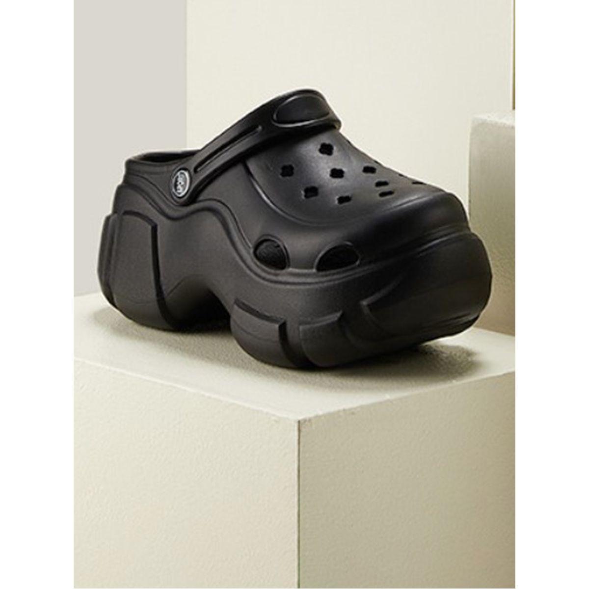 Sneak-a-Peek X Styli Cut-Out Detail Platform Hollow Clogs-women-shoes-loafersandmoccasins-image-1