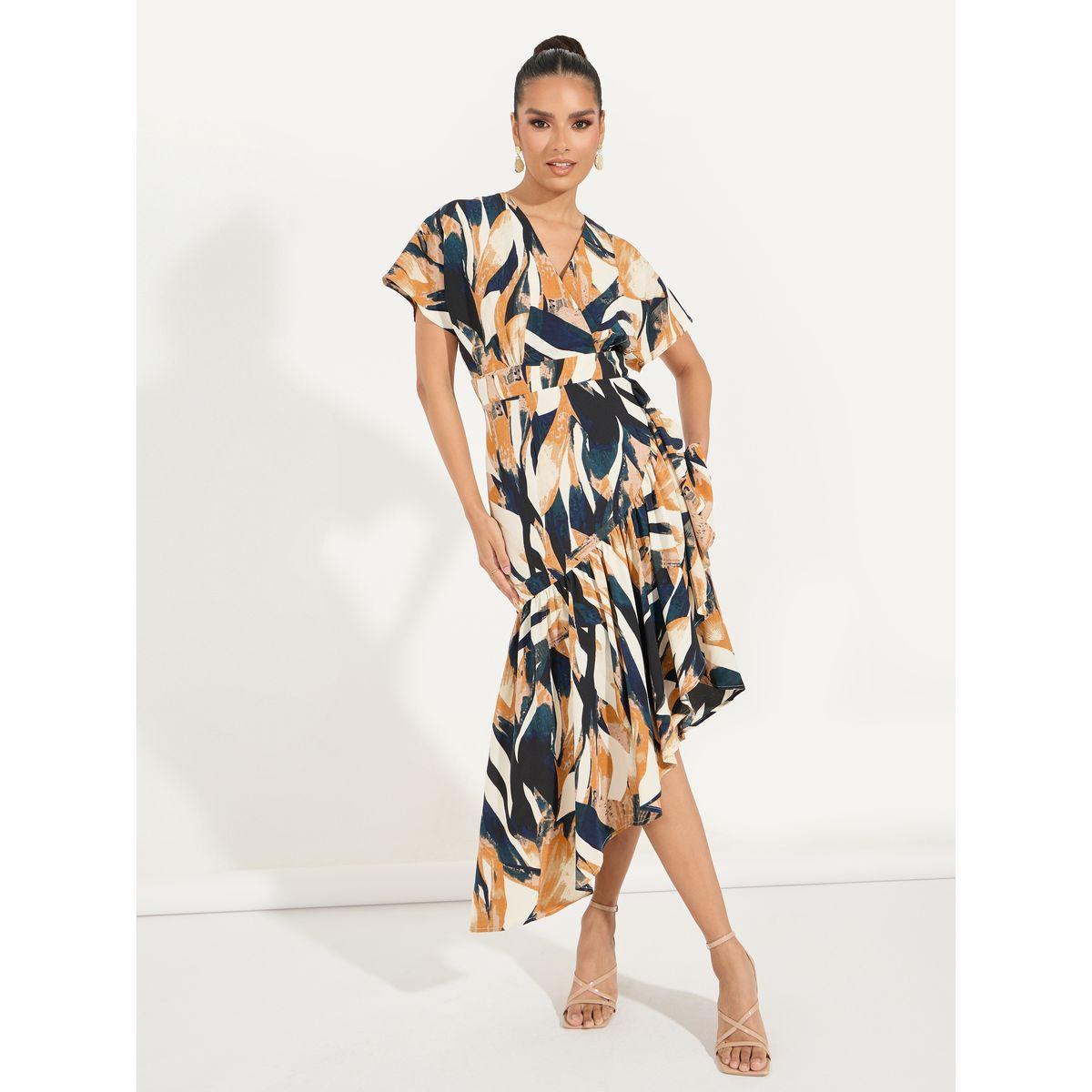 Styli Abstract Print Mock Wrap Midi Dress with Asymmetric Hem-women-clothing-dresses-image-4