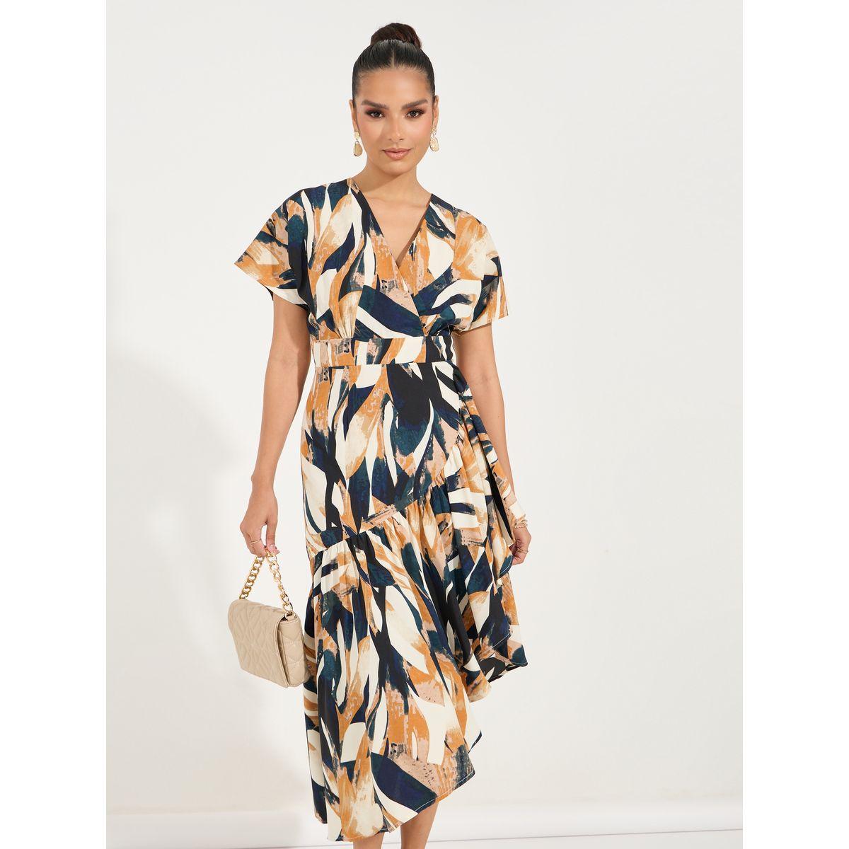 Styli Abstract Print Mock Wrap Midi Dress with Asymmetric Hem-women-clothing-dresses-image-5