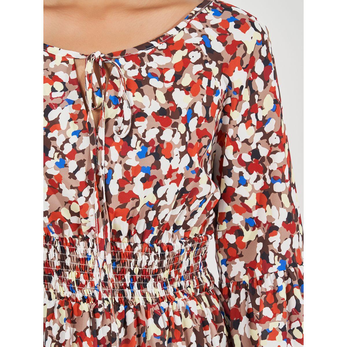 Styli Spot Print Scoop Neck A-Line Maxi Dress-women-clothing-dresses-image-5