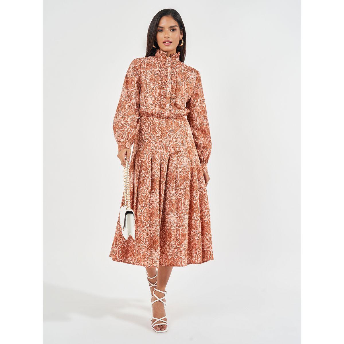 فستان ميدي مطبع بالكامل مع كشكش-women-clothing-dresses-image-1