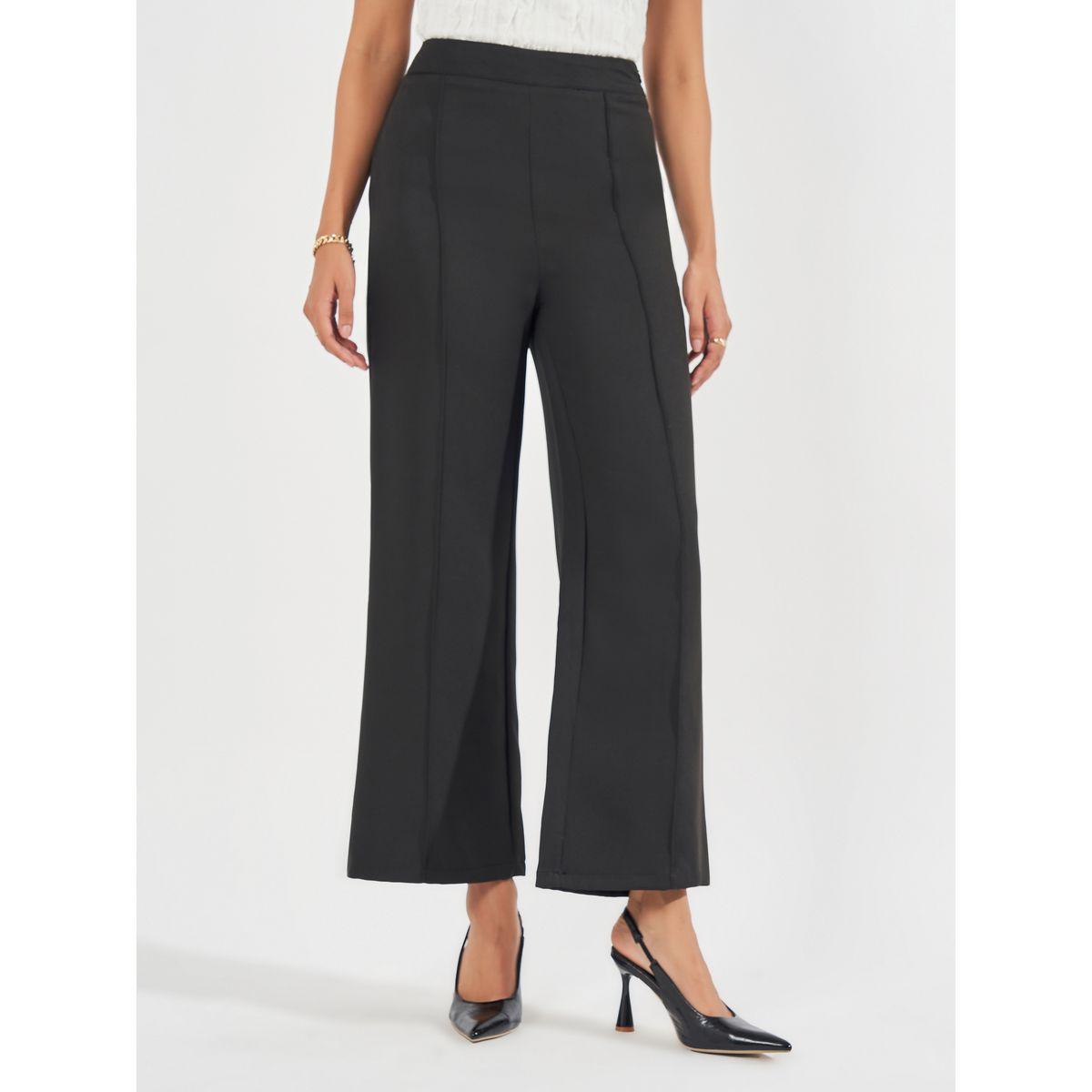 Styli Solid Pintuck Detail Wide Leg Trousers-women-clothing-bottoms-trousers-image-2